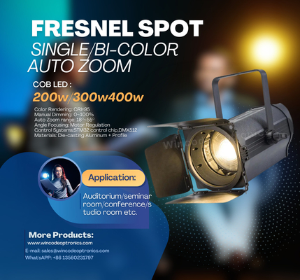 Un buen precio. 150W 200W Fresnel LED Caliente Blanco Frío Blanco LED Spotlight Studio luz en línea