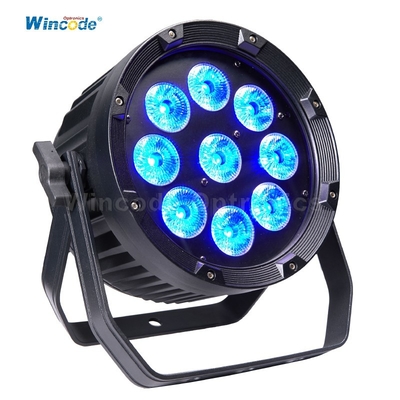 calidad Profesional LED inalámbrico Par luz con 15-45° Opciones de lente 9x18W RGBWA + UV 2.4G Transceptor fábrica